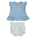 Mayoral 2 Piece Knit Set - Lagoon Top/Floral Bottom