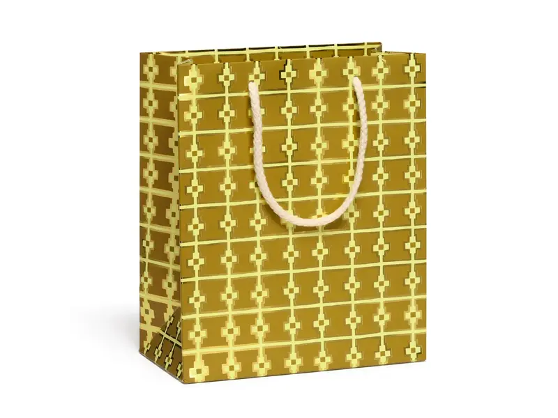 Red Cap Cards Geometric Gold - Medium Gift Bag