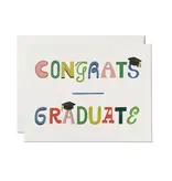 Red Cap Cards Graduate Typography Greeting Card