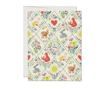 Woodland Critters Baby Greeting Card