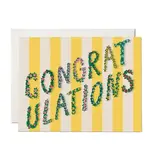 Red Cap Cards Yellow Stripes Congrats