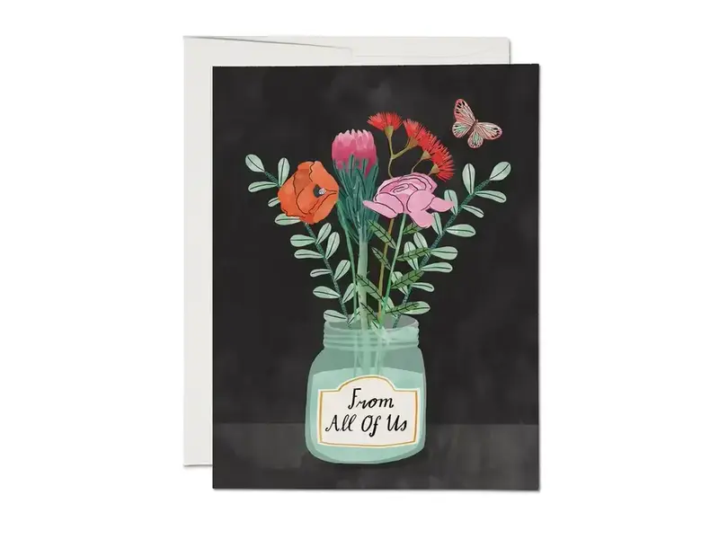 Red Cap Cards Flowers from Us Everyday Greeting Card