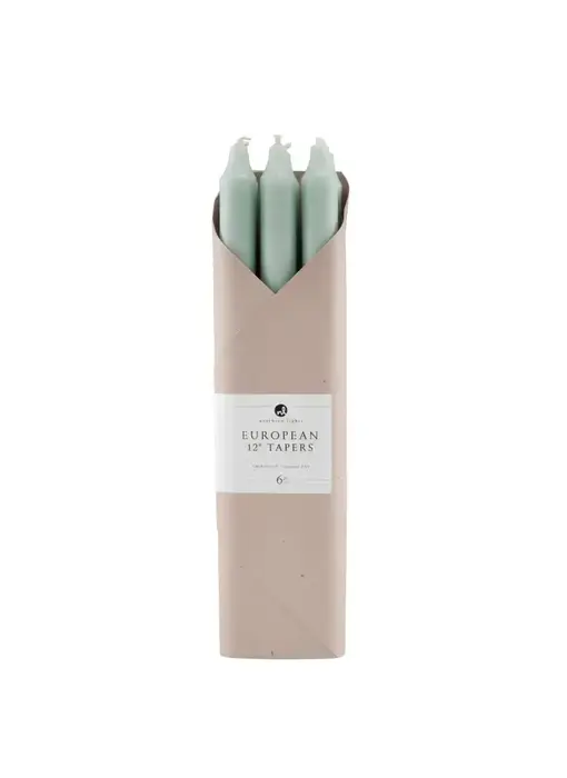 12" Pistachio Taper Candles - 6 Pc