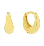 Ofina Jewelry Elongated Nugget Huggies, Gold Vermeil