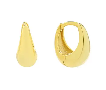 Elongated Nugget Huggies, Gold Vermeil