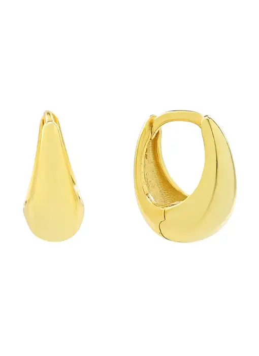 Elongated Nugget Huggies, Gold Vermeil