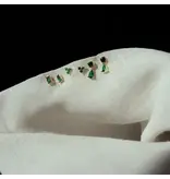 Ofina Jewelry Bezelled Emerald Green CZ Studs