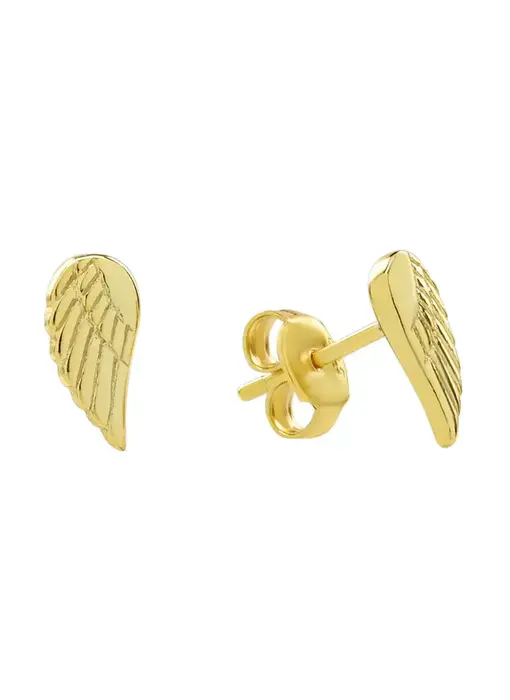 Angel Wing Studs, Gold Vermeil