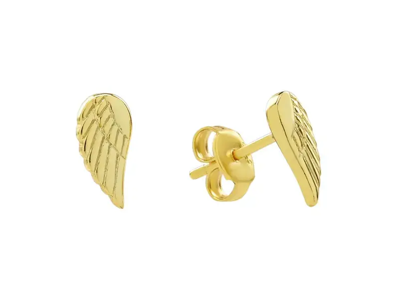 Ofina Jewelry Angel Wing Studs, Gold Vermeil