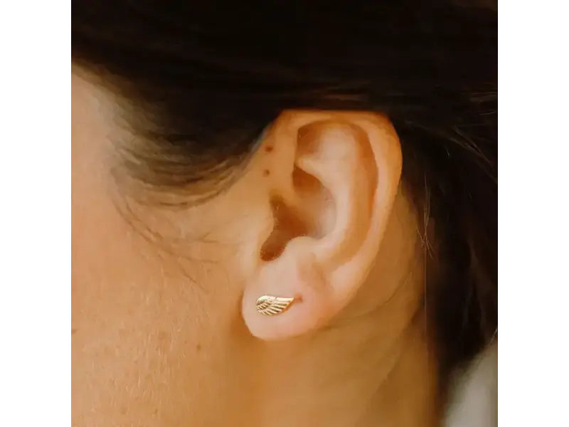 Ofina Jewelry Angel Wing Studs, Gold Vermeil