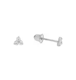 Ofina Jewelry Tri-CZ Prong Studs, Sterling Silver