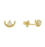 Ofina Jewelry Opal Arc Studs, Gold Vermeil
