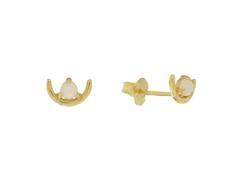 Ofina Jewelry Opal Arc Studs, Gold Vermeil