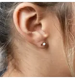 Ofina Jewelry Opal Arc Studs, Gold Vermeil