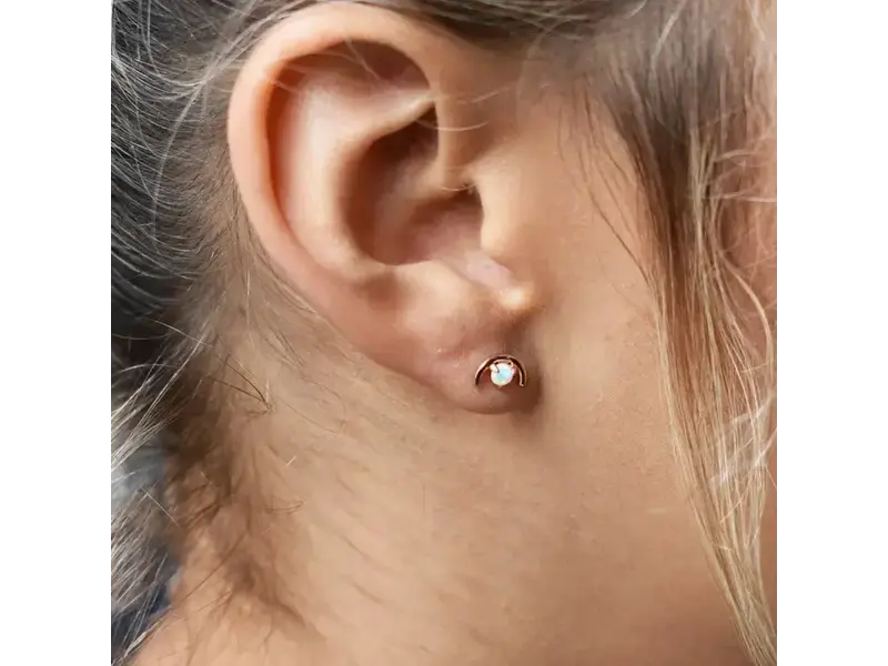 Ofina Jewelry Opal Arc Studs, Gold Vermeil