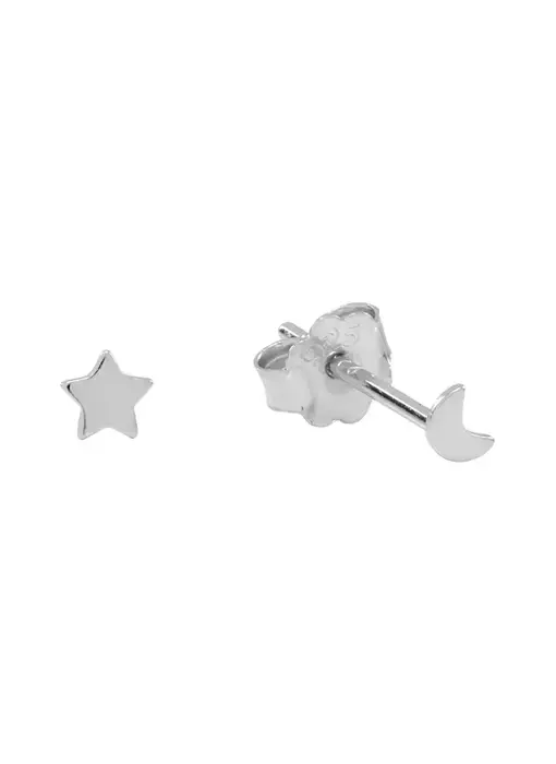 Tiny Moon * Studs, Sterling Silver