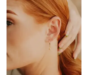 Sun Ray GF Leverback Earrings, Opal