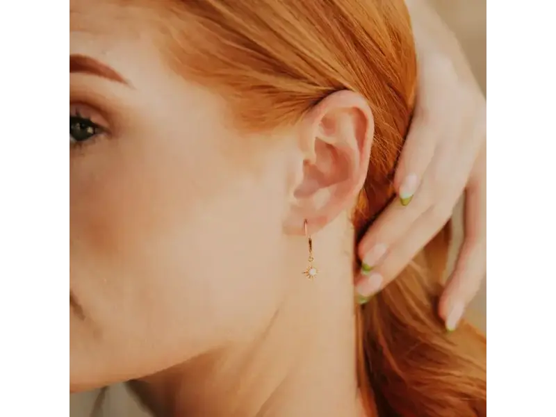 Ofina Jewelry Sun Ray GF Leverback Earrings, Opal