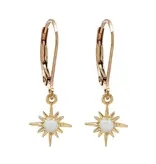 Ofina Jewelry Sun Ray GF Leverback Earrings, Opal