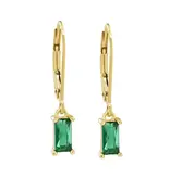 Ofina Jewelry Tiny Green Emerald Leverback GF Earrings