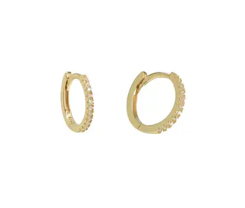 Classic CZ 11mm Small Huggies, Gold Vermeil