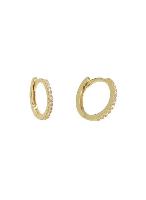 Classic CZ 11mm Small Huggies, Gold Vermeil