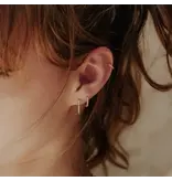 Ofina Jewelry Classic CZ 11mm Small Huggies, Gold Vermeil