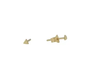 Tiny Triangle Studs, Gold Vermeil