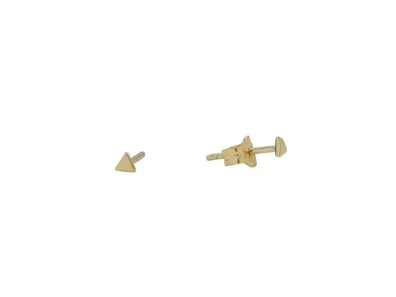 Ofina Jewelry Tiny Triangle Studs, Gold Vermeil