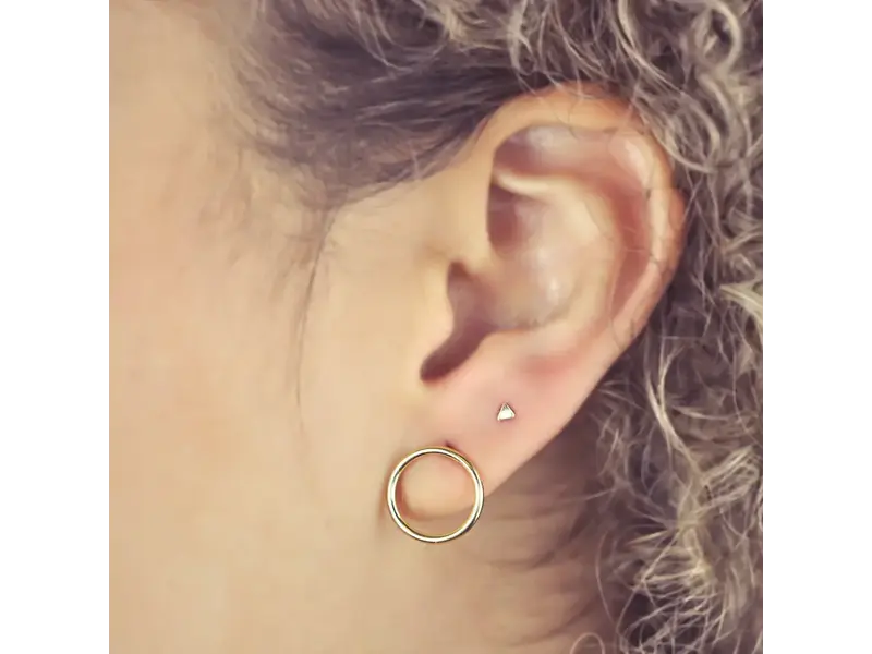 Ofina Jewelry Tiny Triangle Studs, Gold Vermeil