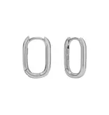 Ofina Jewelry Medium Smooth Oval Huggies, Sterling Silver