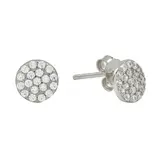 Ofina Jewelry Tiny CZ Circle Pave Studs, SS