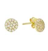 Ofina Jewelry Tiny CZ Circle Pave Studs, GV