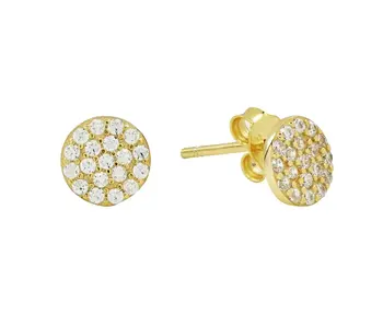 Tiny CZ Circle Pave Studs, GV