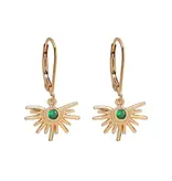 Ofina Jewelry CZ Starburst Leverback Earrings, Green