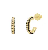 Ofina Jewelry Black CZ Huggie Stud, Gold Vermeil