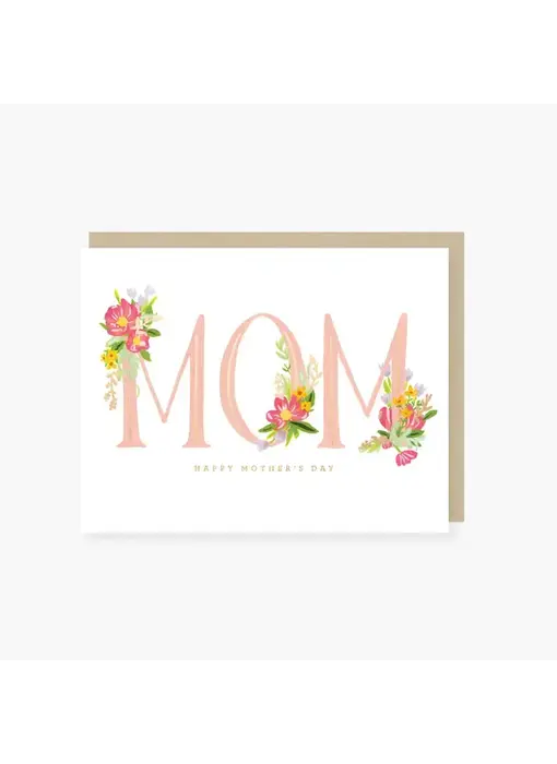 Floral Letters Foil Mother's Day Card