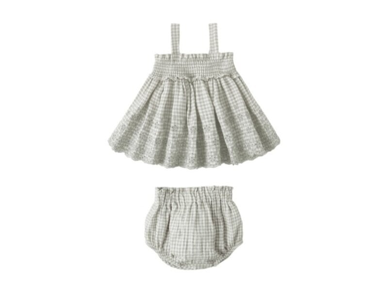 Rylee + Cru LLC MAE SMOCKED TOP + BLOOMER SET | GINGHAM