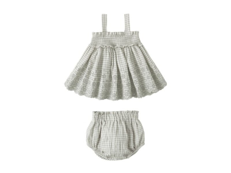 Rylee + Cru LLC MAE SMOCKED TOP + BLOOMER SET | GINGHAM