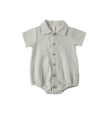 Rylee + Cru LLC MATTEO ROMPER || SAGE GINGHAM