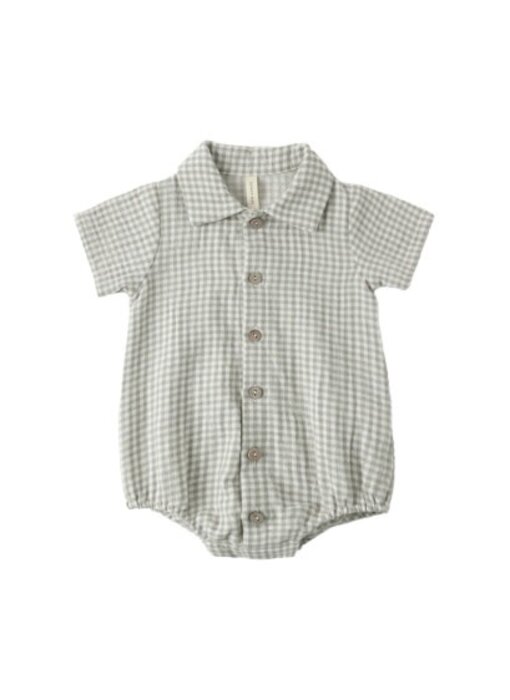 MATTEO ROMPER || SAGE GINGHAM