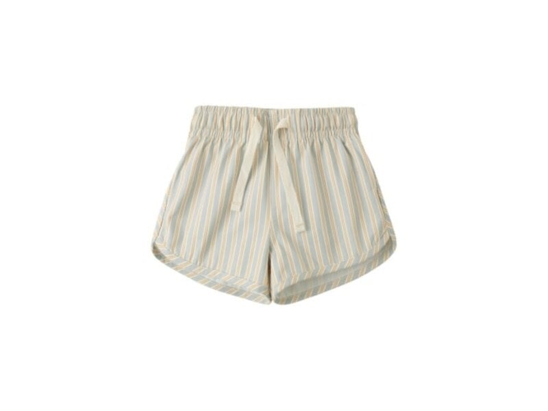 Rylee + Cru LLC BOYS SWIM SHORT || BLUE + BUTTERSCOTCH STRIPE