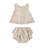 Rylee + Cru LLC RUFFLED TULIP TOP + BLOOMER SET || DAHLIA