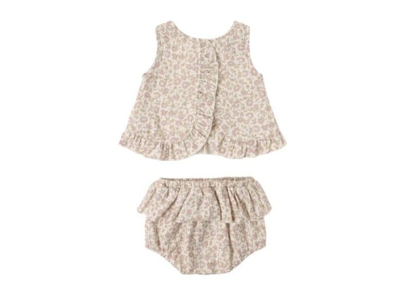 Rylee + Cru LLC RUFFLED TULIP TOP + BLOOMER SET || DAHLIA