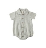 Rylee + Cru LLC MATTEO ROMPER || SAGE GINGHAM