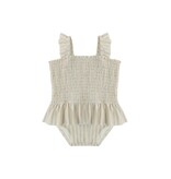 Rylee + Cru LLC SMOCKED ONE-PIECE SWIMSUIT || BLUE + BUTTERSCOTCH STRIPE