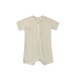 Rylee + Cru LLC ZIP RASHGUARD ONE-PIECE || BLUE + BUTTERSCOTCH STRIPE