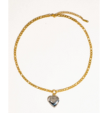 MAIQ Accessories Heidi 18K Gold Non-Tarnish Two Tone Heart Locket Necklace