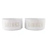 Santa Barbara Design Studio by Creative Brands Ceramic Stackable Pet Bowls - Dinner & Drinks - Set of 2