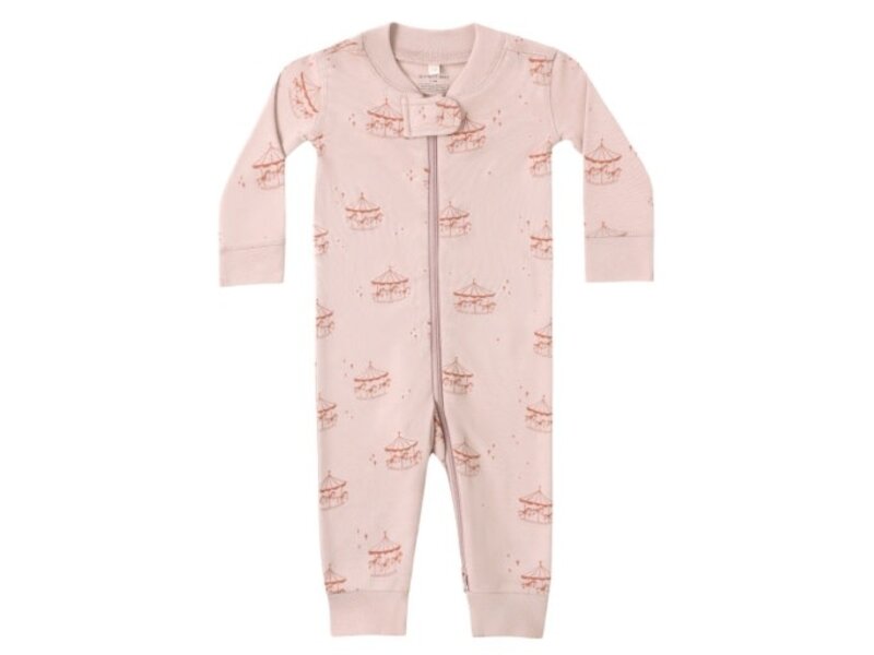 Rylee + Cru LLC ZIP LONGSLEEVE SLEEPER || CAROUSEL